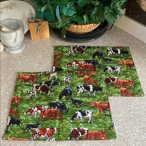 NWOT Set of 2 “Grazing Cows” Placemats